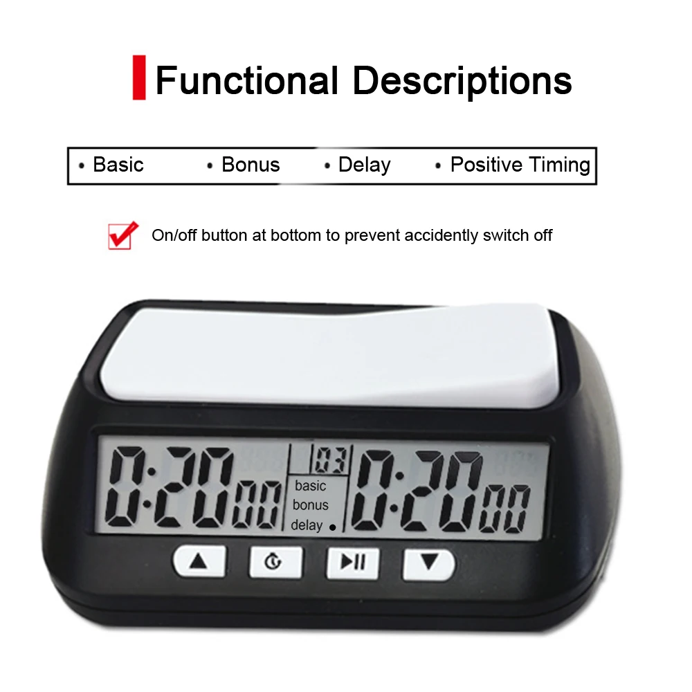 Chess Timer 3-in-1 Multipurpose Portable Professional Chess Clock Digital Chess Timer Game Timer
