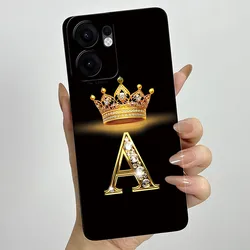 Crown Letter Painted Soft Silicone Phone Case - Enhanced Back Cover with Bumper Protection - Oppo Reno13 FS (HEI - TYHEI4A)