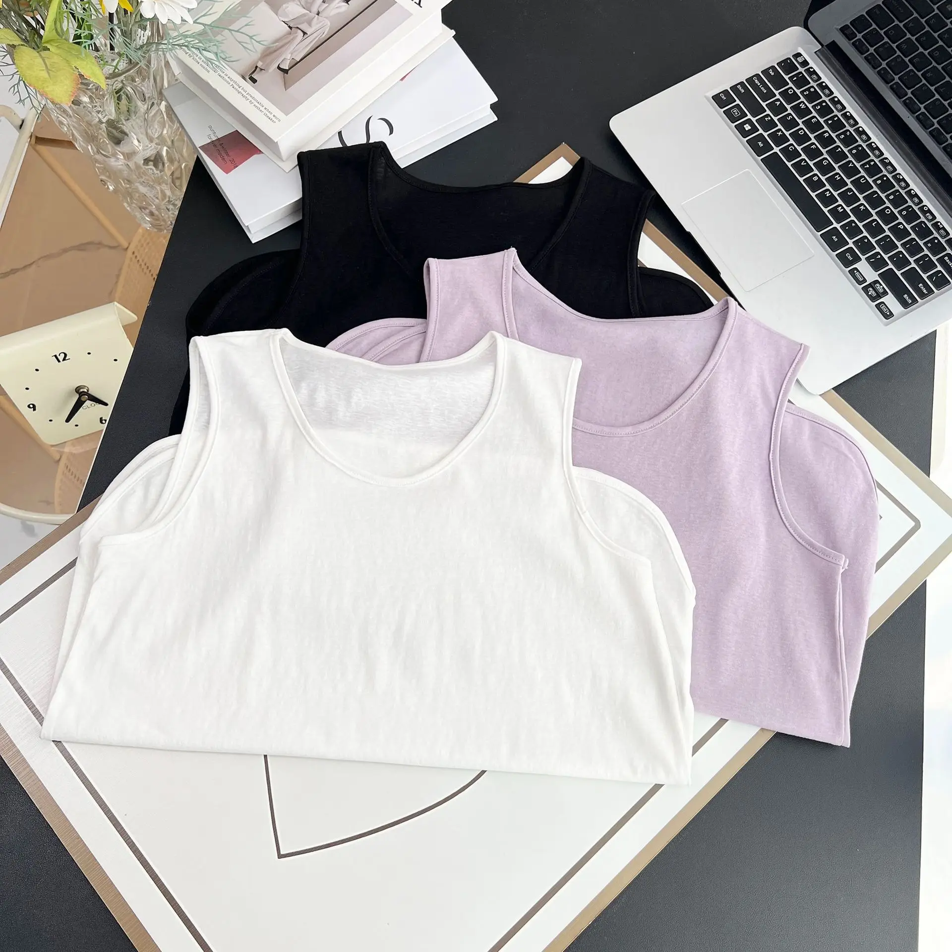 Summer New Plus Size Tank Top Women's Clothing Simple Casual Retro Thin Snowflake Cool Cotton Sleeveless Vest 100KG 2511