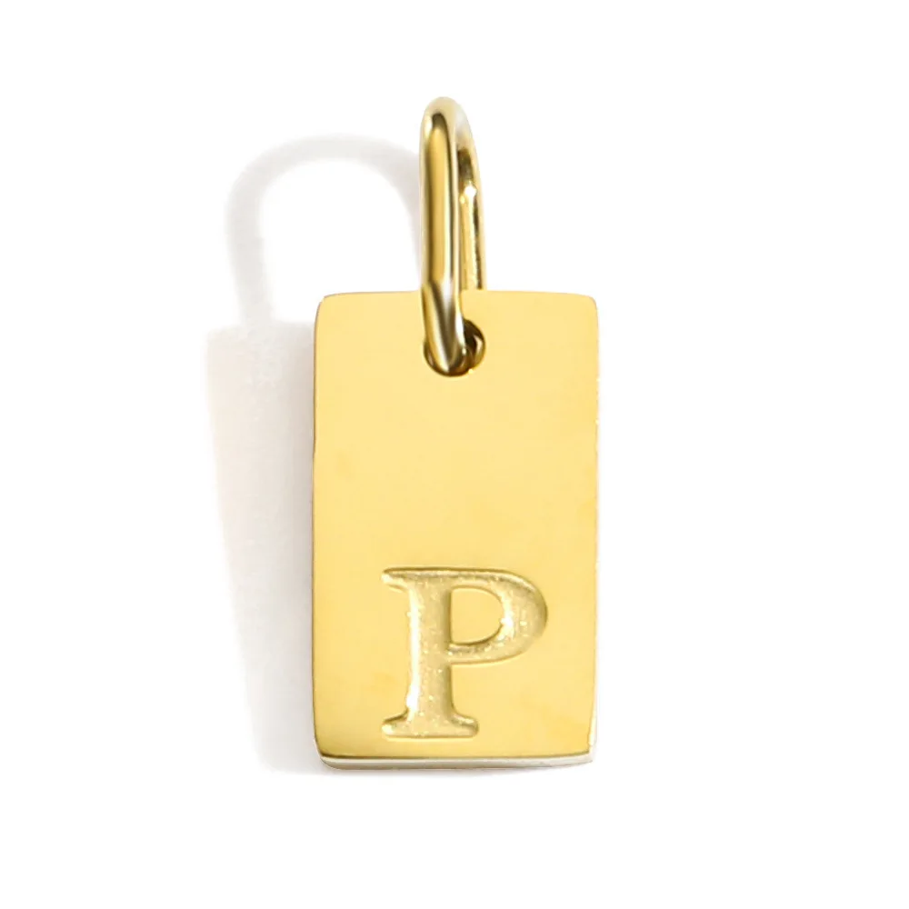 Gold Color Polished Stainless Steel Square Pendant for DIY Jewelry and Accessories