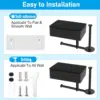 Toilet Paper Holder with Storage Shelf, Three Roll Bathroom Toilet Tissue Holder, Stainless Steel Toilet Paper Roll Holder 5