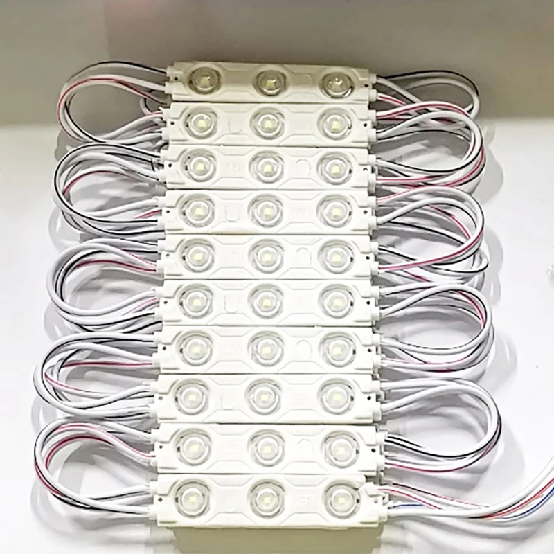 2835 SMD 3 LED 모듈 주입 방수 2835 하드 스트립 바 라이트 램프, 쿨 화이트, IP67 장식, DC12V, 20 개