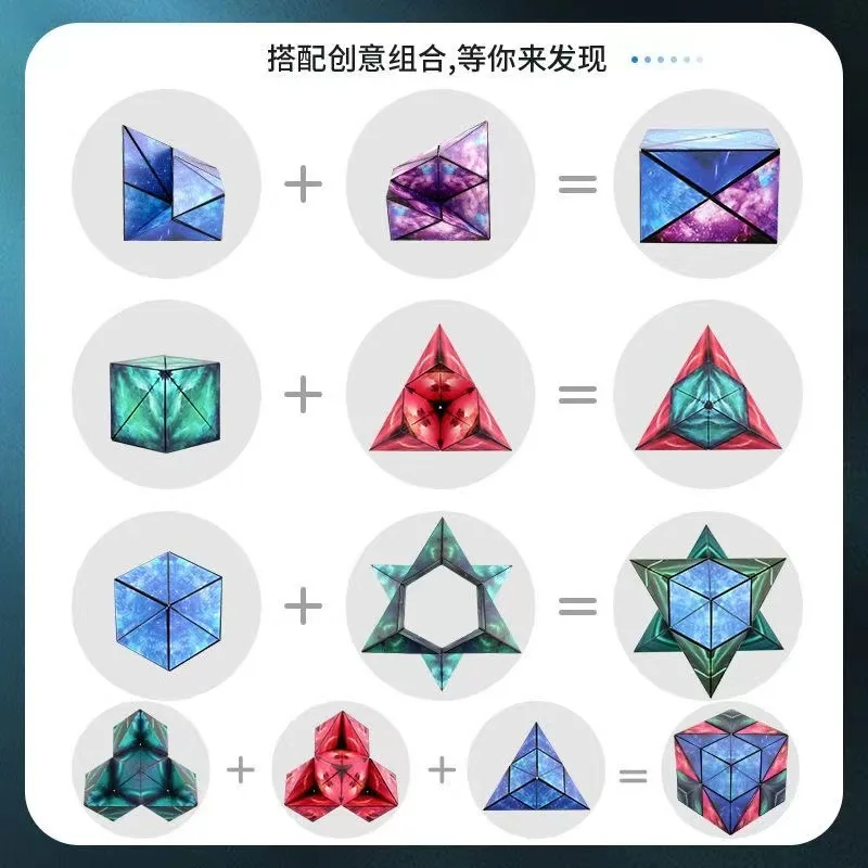 2023 Infinite magnetic cube 3D three-dimensional geometric cube children's thinking exercise educational toys 4
