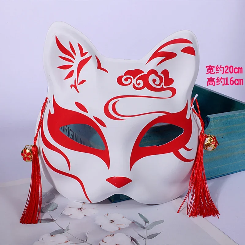 Japanese Foxes Mask Cosplay Hand-Painted Anime Demon Slayer Half Face Cat Masks Masquerade Festival Party Cosplay Props masquerade mask half face mask