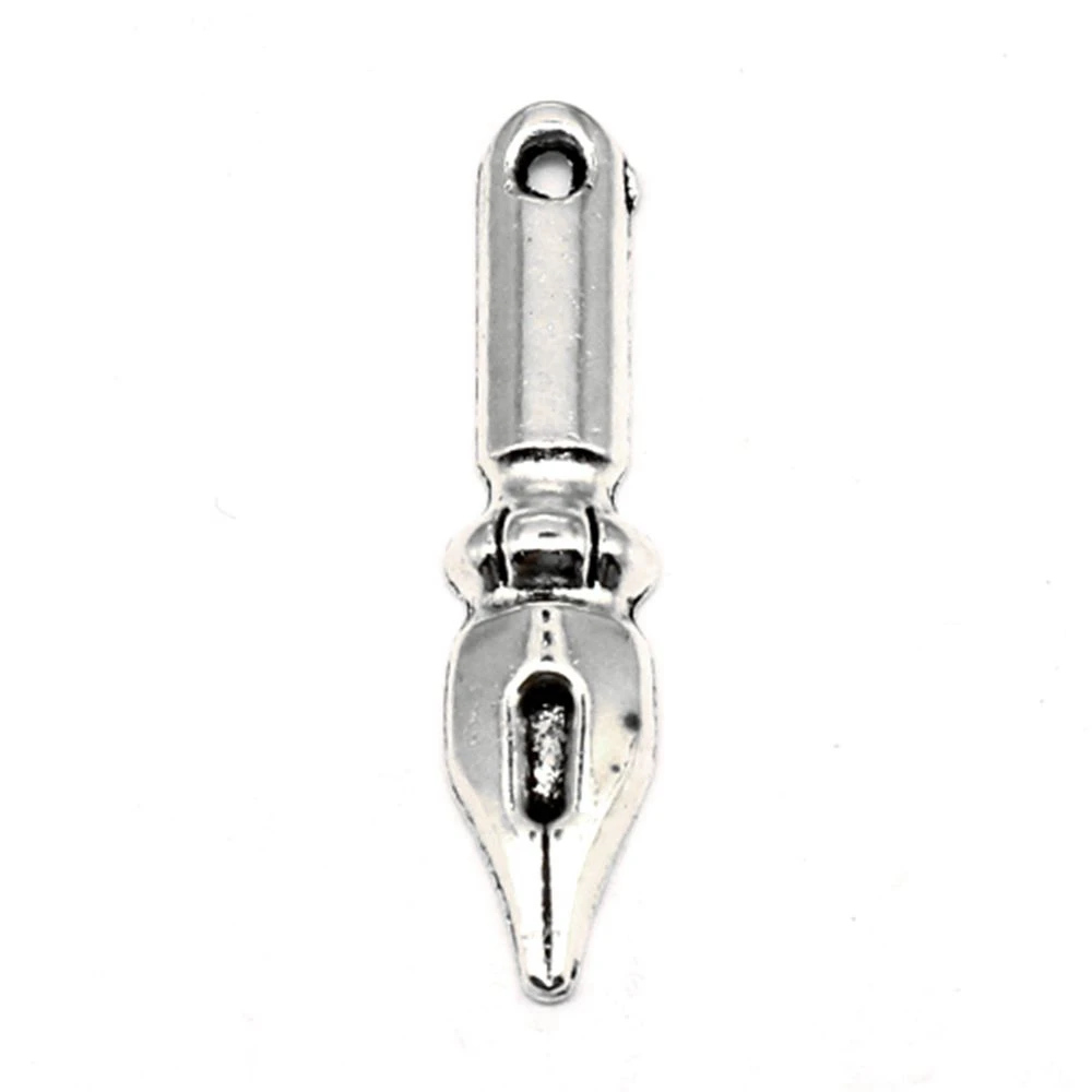 

Fountain Pen Refills Charms Couple Pendants Diy Craft Woman Jewelri 7x32mm 10pcs Antique Silver Color