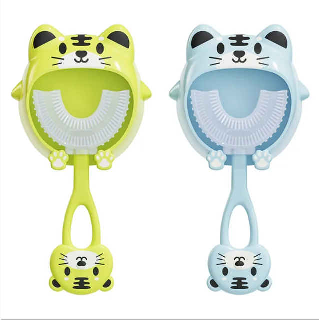 Brosse à dents en Silicone souple pour enfants, nettoyage buccal, en forme de U, avec support, santé et beauté, 2023, 360