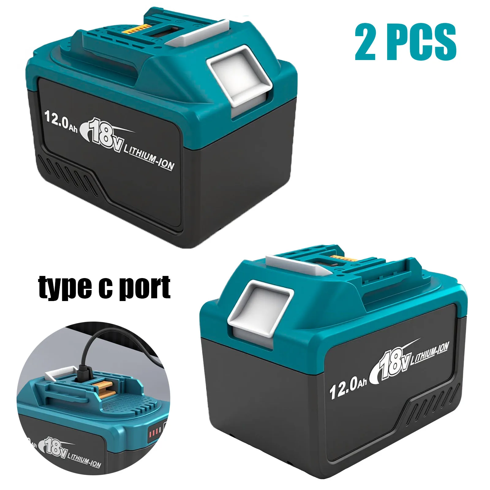 2pcs 12.0Ah Replace For Makita BL1860 BL1850 18V Li-ion LXT Battery BL1850B BL1830 BL1860B Power Tools