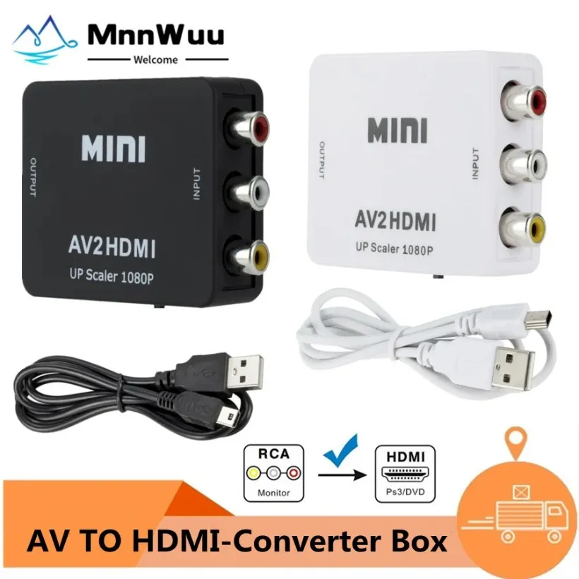 

AV TO HDMI-compatible Converter AV TO HD-MI Converter Mini Composite CVBS To HD AV2HD Video Converter AV2HD Video Converter Box