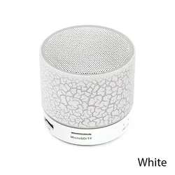 Portable Mini Bluetooth Speaker with LED and Subwoofer for Enhanced Sound Quality (White)