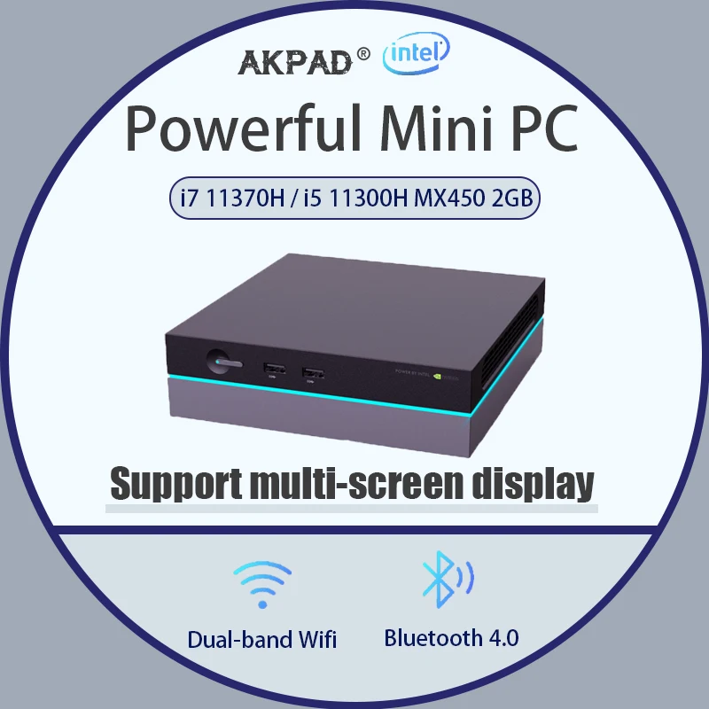 

I7-11370H I5-11300H Intel® Core™ Quad Core Max DDR4 64GB RAM 4TB ROM Windows 11 10 Pro Dual WIFI Bluetooth Mini PC HD 8K@60Hz