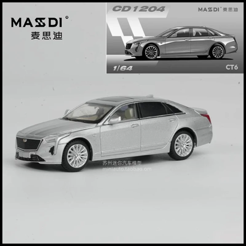 MASSDI 합금 1/64 스케일 캐딜락 CT6 CD1200 CD1204 자동차 모델 성인 클래식 컬렉션 디스플레이 선물 기념품 소년 장난감