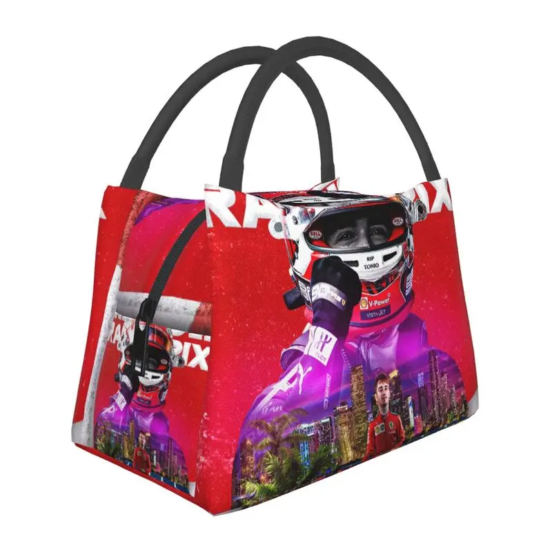 

Formula One Leclerc Charles Insulated Lunch Bags for Women Portable Racing Driver Cooler Thermal Lunch Tote Office Picnic Travel