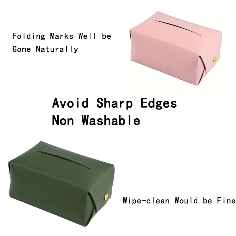 Tissue Box Cover - Bathroom Vanity, Bedside Table, Car Decoration Organizer Modern PU Leather Square Tissue Box Holder 6
