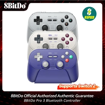 8BitDo Pro 3 Bluetooth Controller for Nintendo Switch 1/2 with TMR Joysticks, Charging Dock for Windows, Apple, SteamOS, Android 1