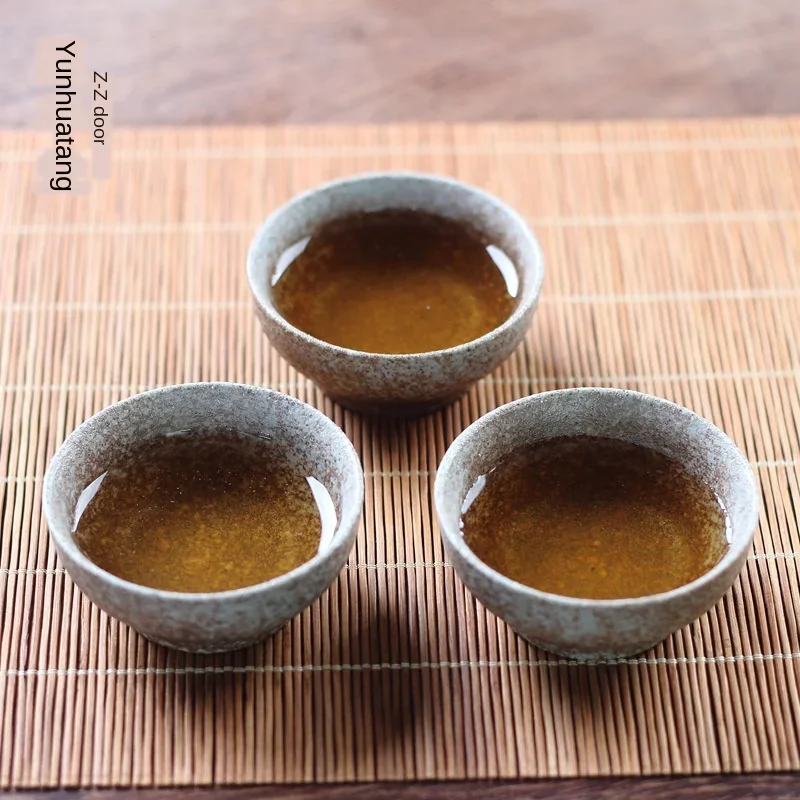 Stoneware Ceramic Kung Fu Tea Set Teacup Retro Master Cup Personal Cup Fragrance-smelling Teacups Tea Set Siteel