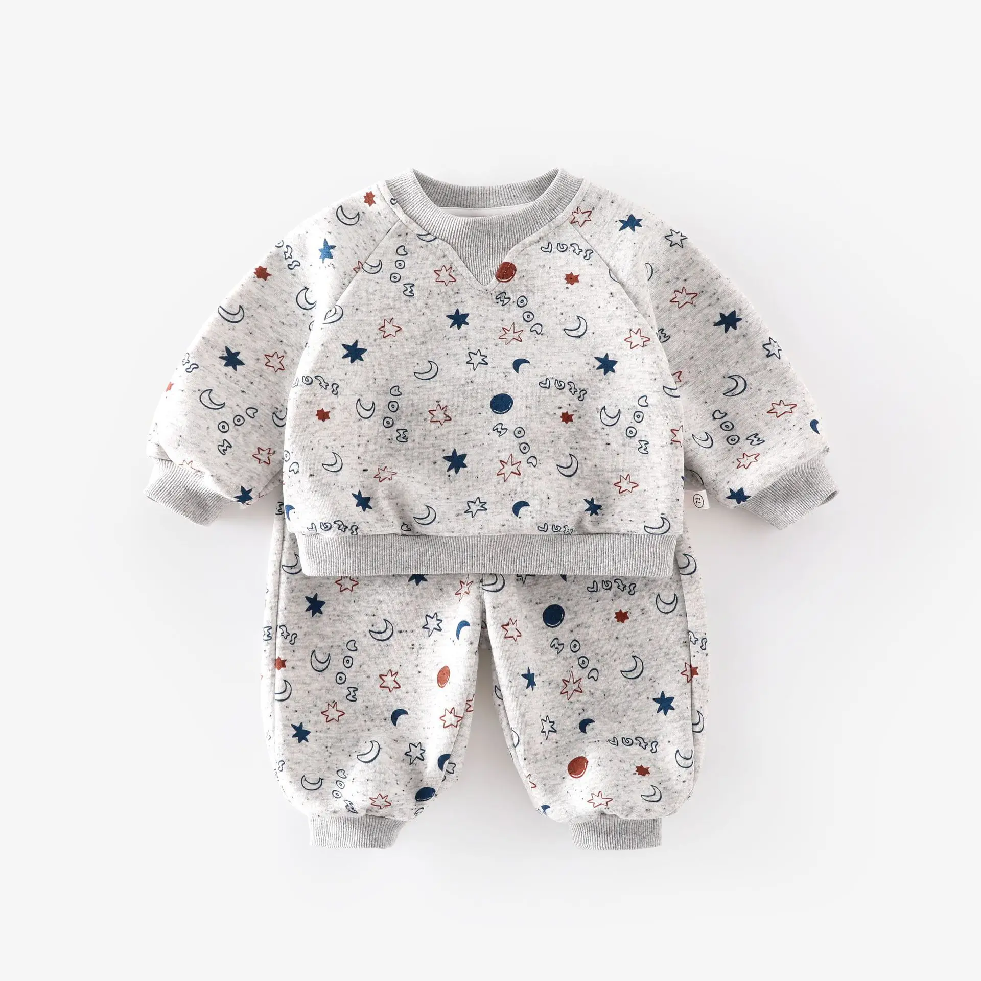 Kids Planet Print Hoodie and Pants Track Suit