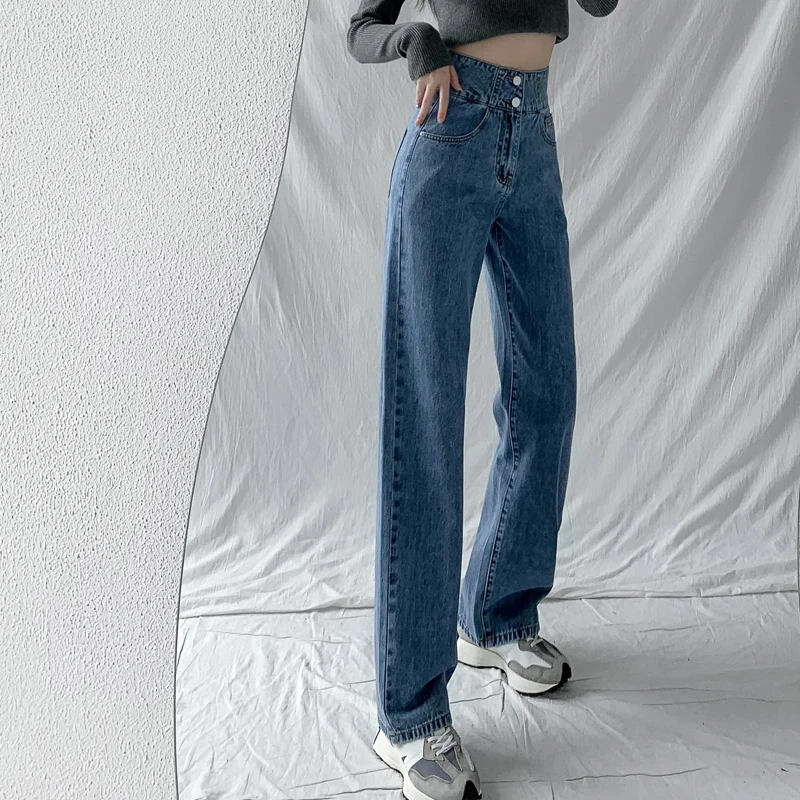 MATTA-Jeans de cintura alta feminina, Harajuku, Vintage, Estilo BF,  Streetwear, Perna larga, Calças jeans, Todos os jogos, Solto, Moda -  AliExpress