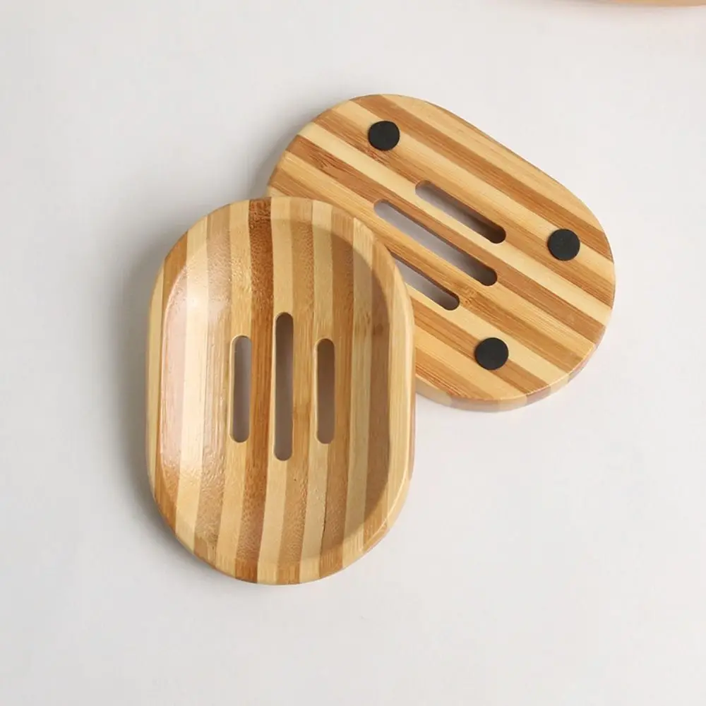 Wooden Natural Bamboo Soap Dishes Tray Holder Storage Soap Rack Plate Box Container Portable Bathroom Dish Storage Box soap holder shower soap tray soap dish rack