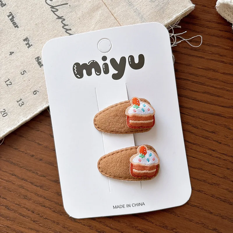 New  Milk Coffee Color Versatile Small Water Drop Children Bangs Hairpin Baby Flower Cartoon BB Clip