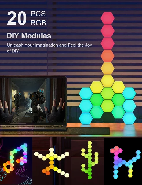 RGB Smart Hexagonal Wall Lamp APP Control 1