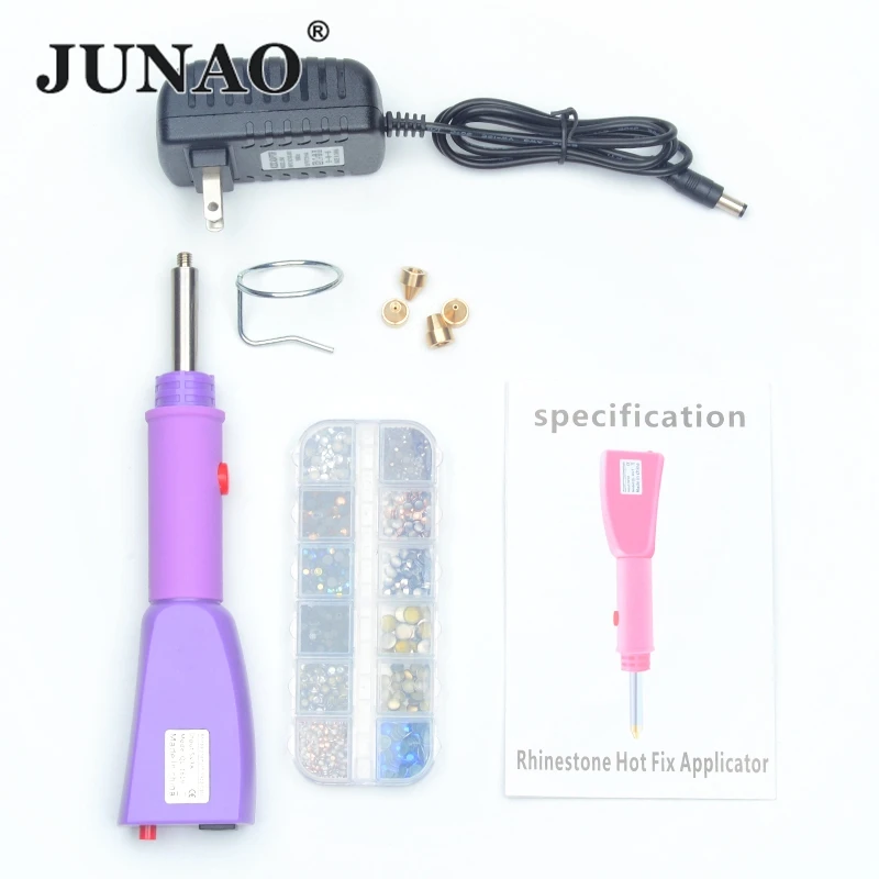 JUNAO DIY Point Rhinestone Tools Acrylic Metal Dotting Wax Pen Rhinestones  Gem Picker Crystal Picking Nail Art Studs Dotter