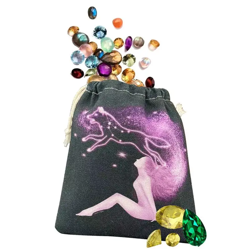

Tarot Card Pouch Beautiful Tarot Card Flannel Storage Bag Flannel Bag For Tarot With Drawstring Party Favor Storage Bag Runes