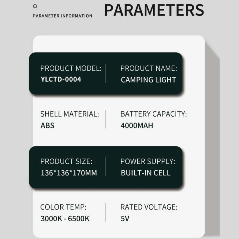 Yeelight Outdoor Camping Light Portable Night IP5 Waterproof Rechargeable Tunable Color Temperature