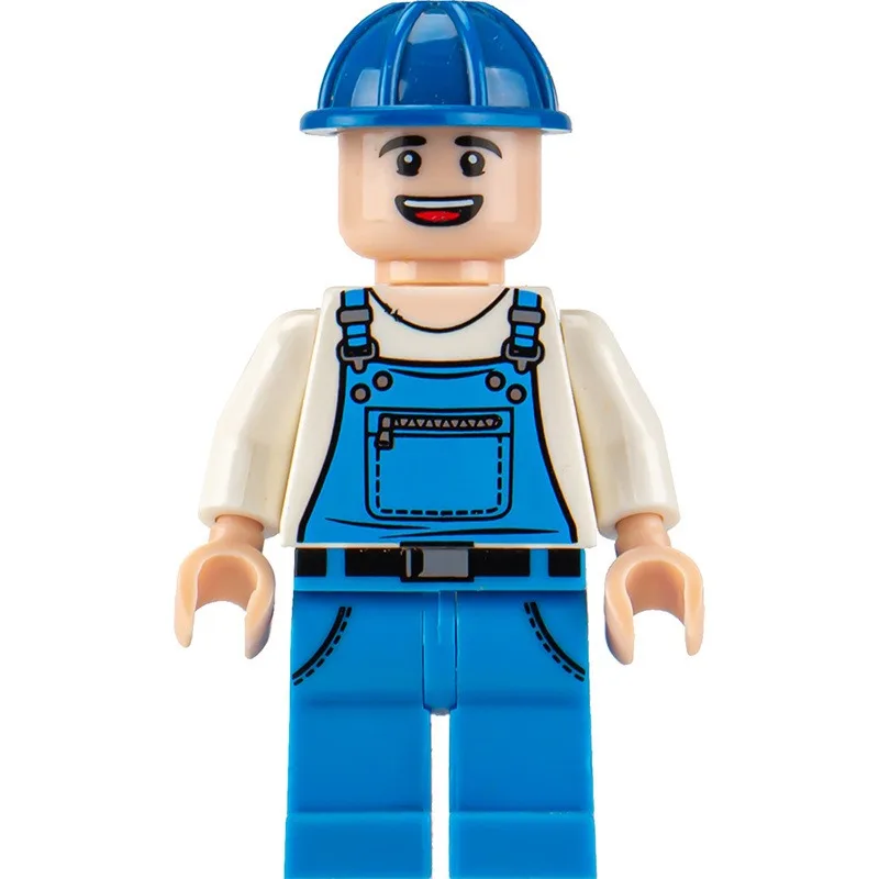 Occupation series Urban construction engineer Children assemble small particle building block toys - 3