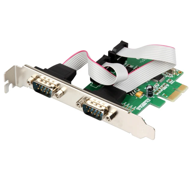 PCI Express 2 Ports Serial RS232 Com Db9 Controller Card