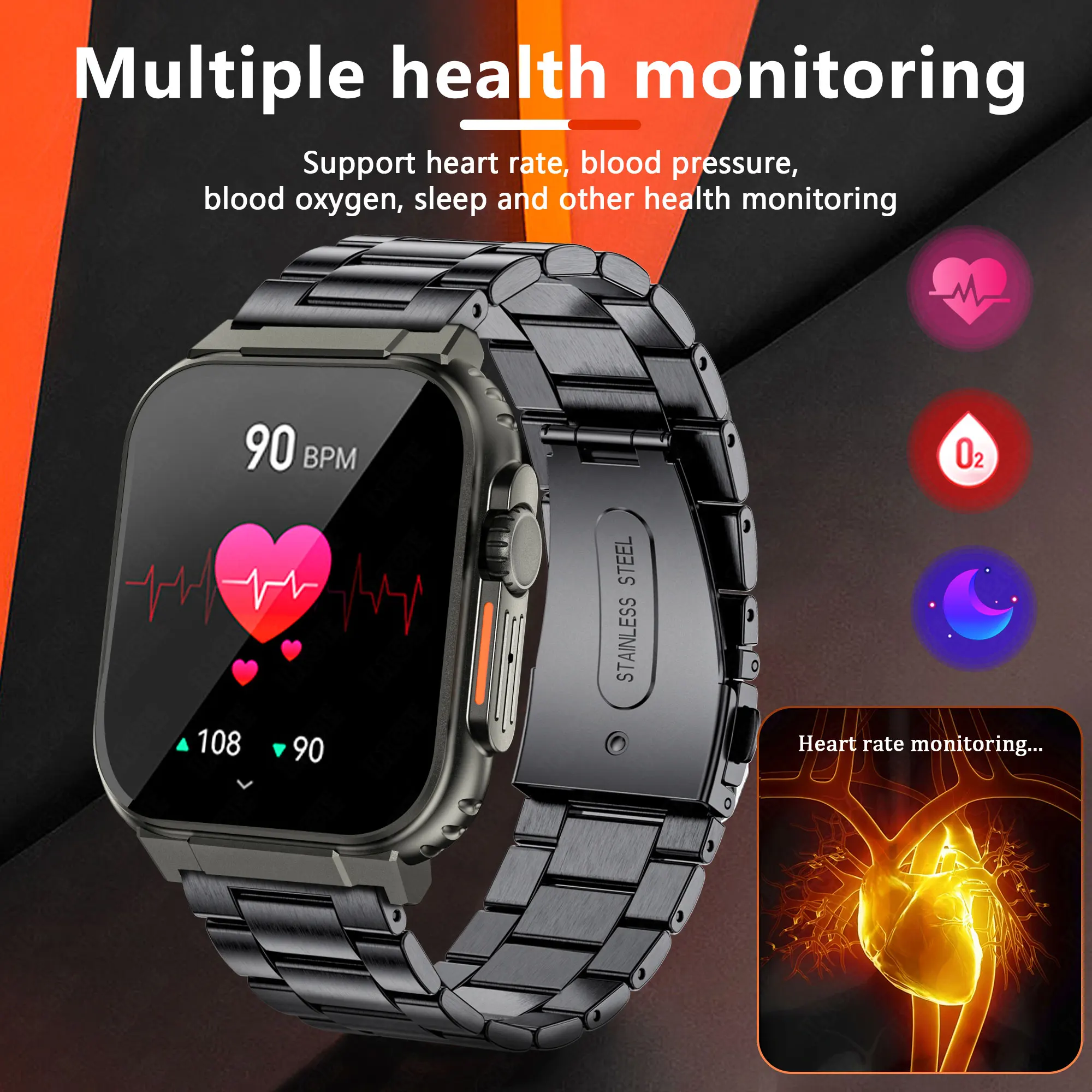 LIGE Men Smart Watch Women Waterproof I68 Bluetooth Call Bracelet Full Touch HD Wrist Watches Heart Rate Tracker Smartwatch 2024