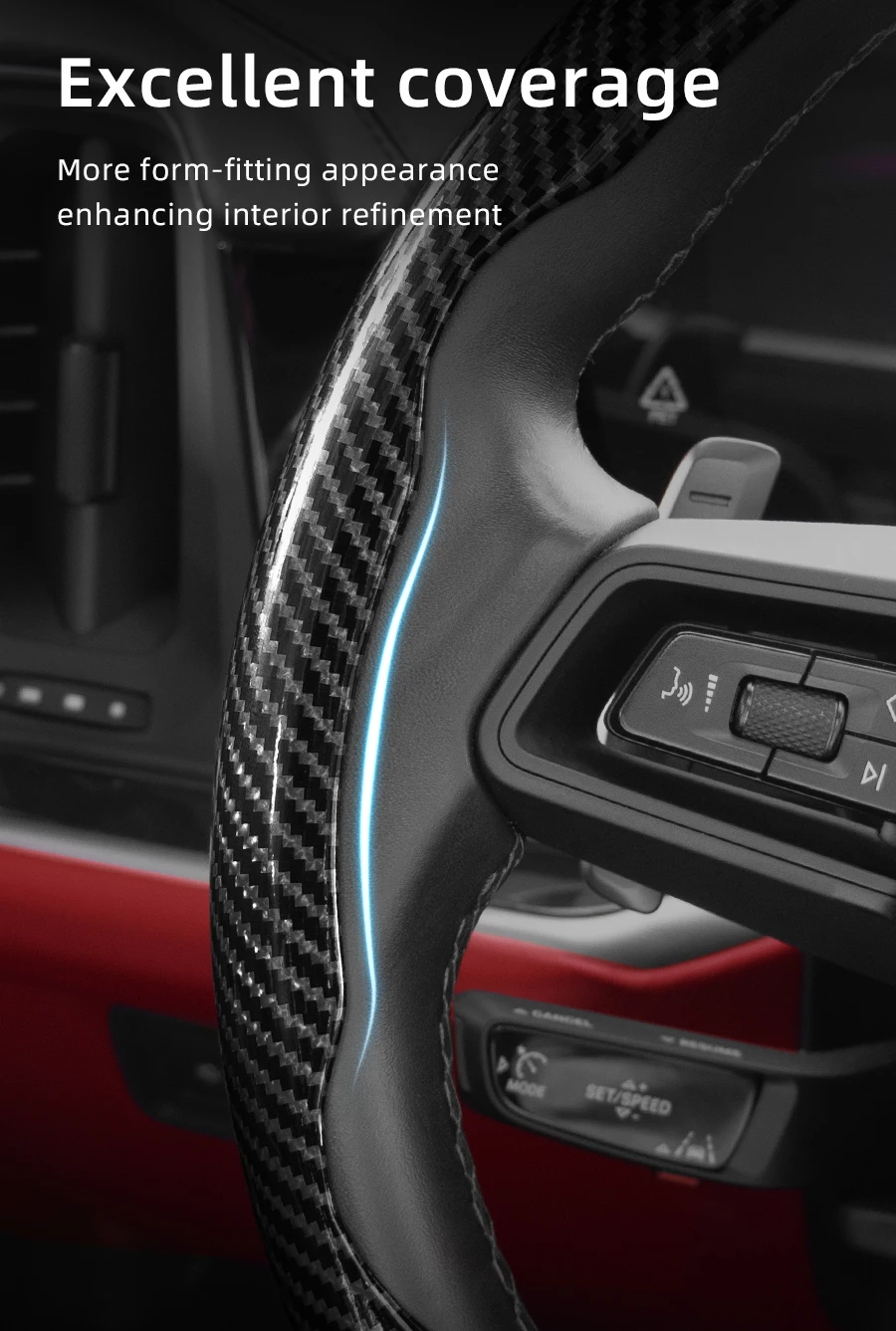Passend für Fiat: Lenkradbezug mit Carbonfaser-Textur und segmentiertem Schnellverschluss-Design, langlebig für 500 Panda Pandina Tipo Egea Strada Pulse Cronos Mobi Argo Fiorino Ducato Toro Doblò 500X 600 – Detail 7