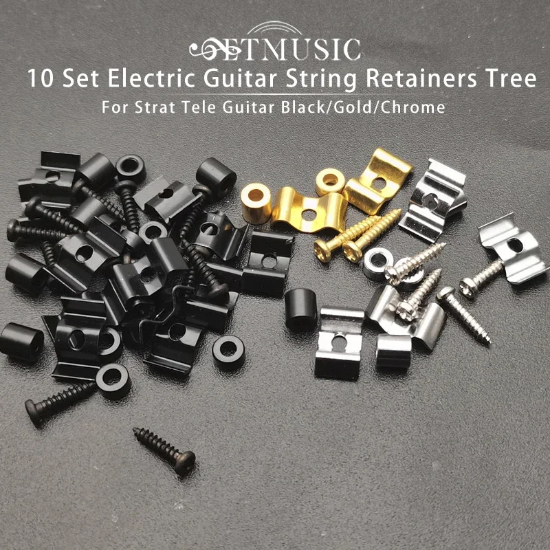 10set Electric Guitar String Retainers Tree for ST Tele Guitar Black/Gold/Chrome