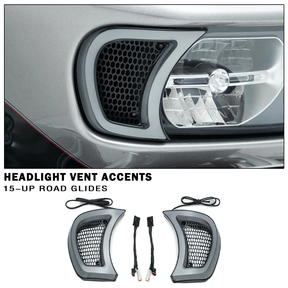 Motorcycle Led Trim Lights For Harley Road Glides 2015 2023 Headlight