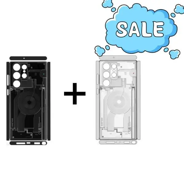 

Suitable for Samsung S23 Ultra Mobile Phone Case Transparent Magnetic Absorption with Lens Film, Full Protective Silicone Cover