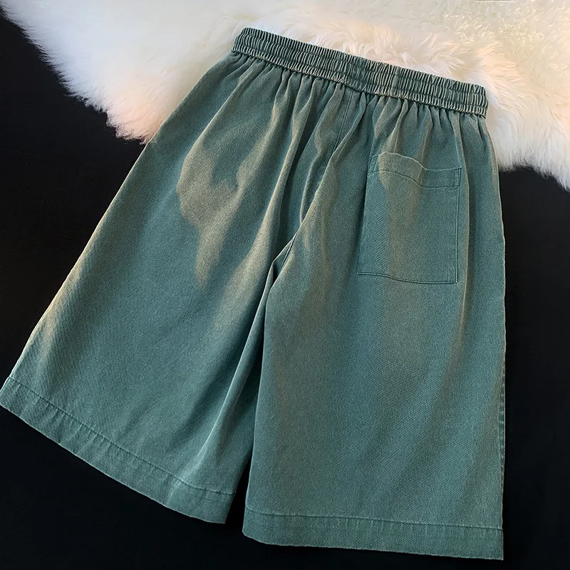 High Street Summer Shorts For Men Loose Retro Wash Pure Cotton Sprots Shorts Joggers Men Shorts Harajuku Baggy Pants Street