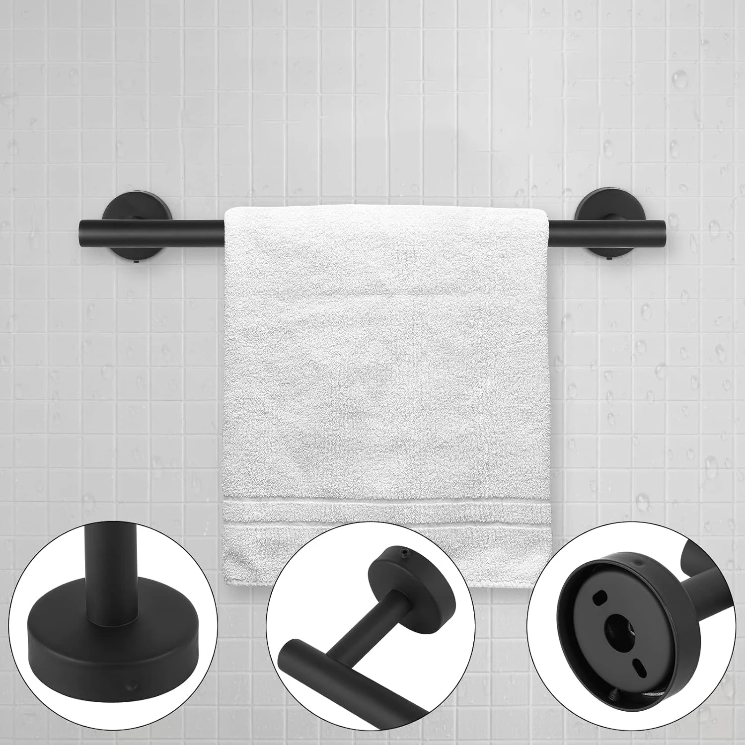 40 ס"מ  שחור מט  בר מגבות  קיר רכוב  נירוסטה  מחזיק מגבות  חֲדַר אַמְבַּטִיָה  בר מסילות מתלה מגבות  מוֹדֶרנִי  אביזרי אמבטיה