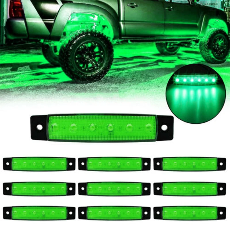 10Pods LED Rock Lights Underbody Wheel Light for JEEP Offroad Truck Pick Up Trailer UTV ATV Green White Red Blue
