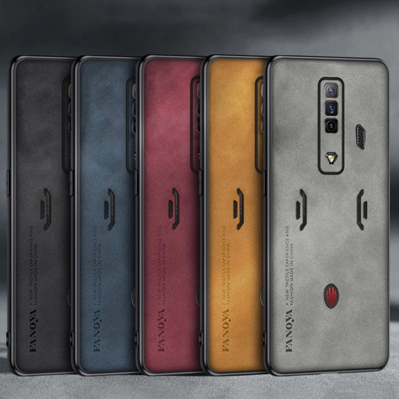 ZTE Nubia Red Magic 7 7S 6 6S Pro 커버 용 고급 가죽 케이스 RedMagic 6 7 Pro Coque 용 실리콘 전체 보호 전화 케이스