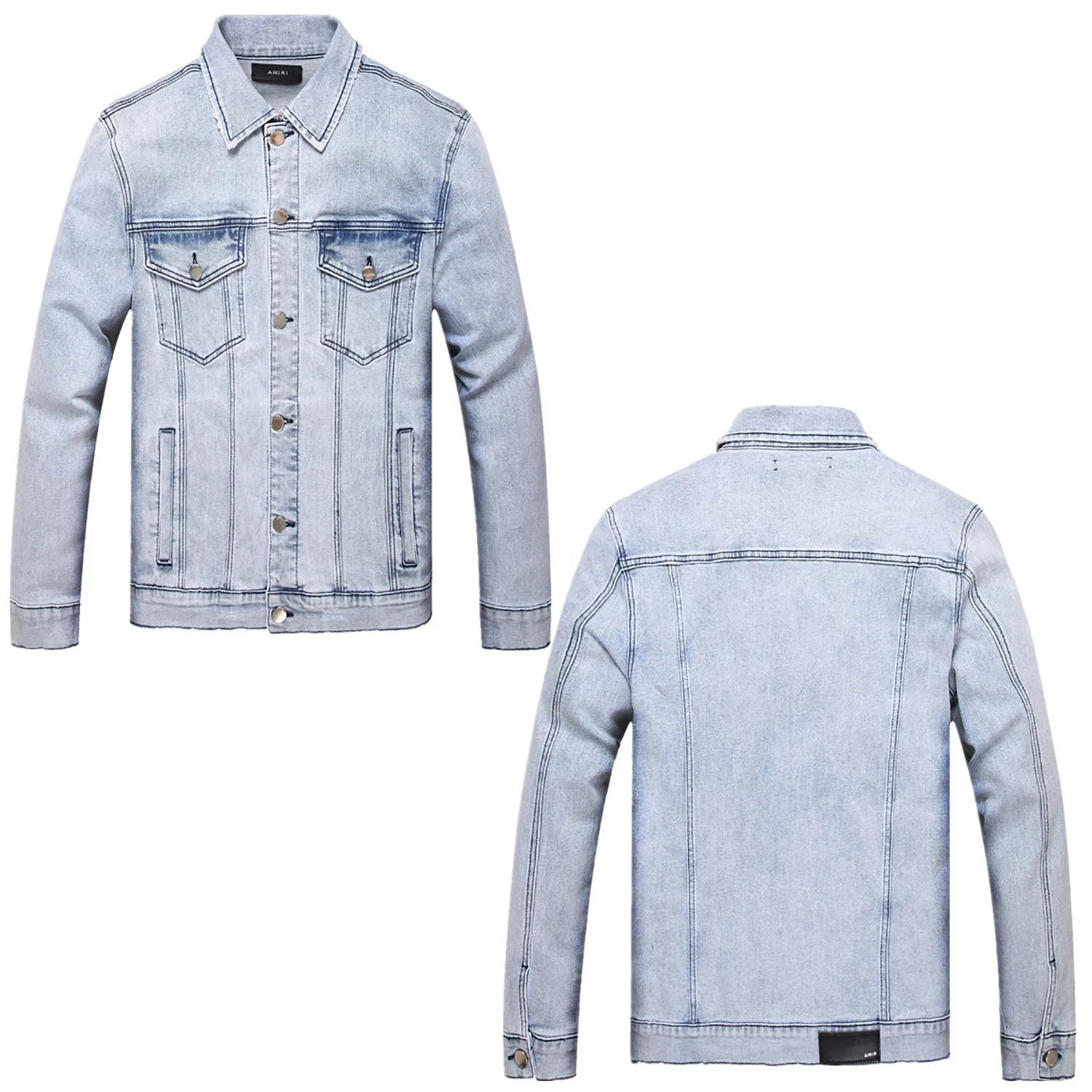 

Luxury Light Men’s Classic Style Trendy Coat,Hard Wash Light Blue Jackets,Slim-fit Street Fashion Sexy Denim Jacket;