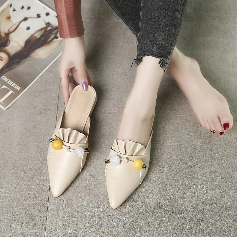 

Женские полутапочки Baotou, верхняя одежда, Новинка лета 2023, модные тапочки на толстом каблуке, женские полутапочки для ленивых