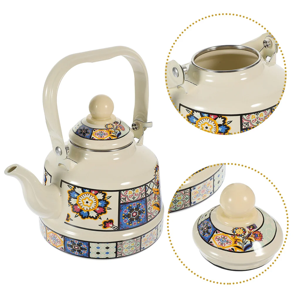 

Vintage Tea Kettle Stovetop Enamel Teakettle Chinese Style Teapot Retro Teapot