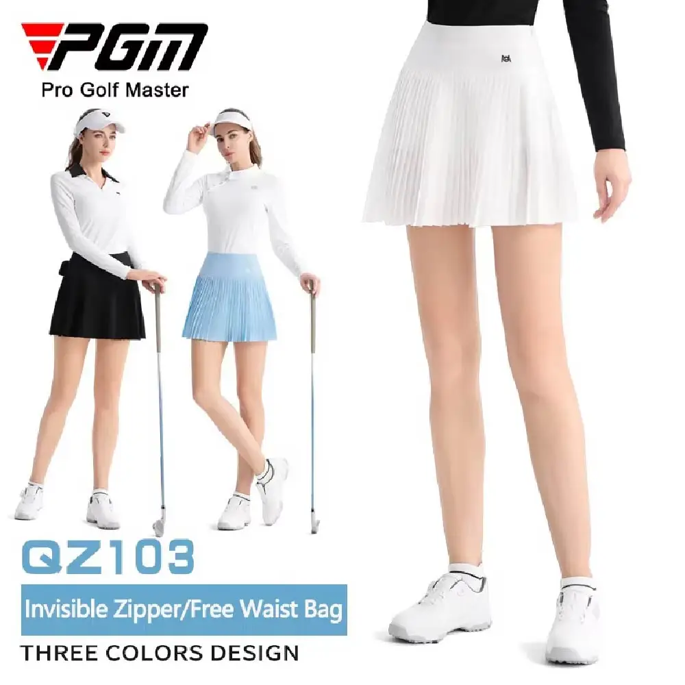 PGM Ladies Golf Skirt High Waist Sports Short Skirt Women Outdoor Leisure Sports Skort with Small Bag High Quality Golf Clothing