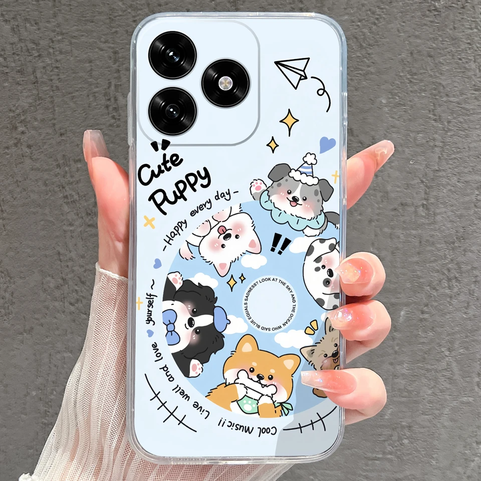 Cartoon Frog & Pig Transparent Protective Phone Case