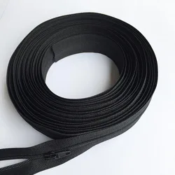 High - Quality Nylon Zipper Roll with Sliders for DIY Sewing and Accessories (Black 322)