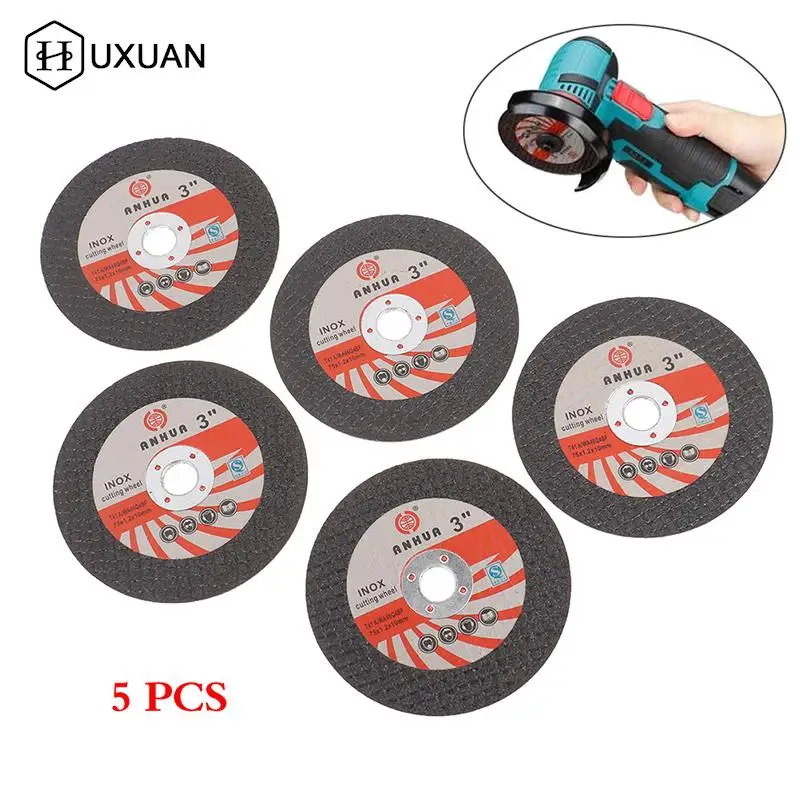 5pcs Mini Cutting Disc Circular Resin Grinding Wheel Sanding Disc 75mm For Angle Grinder Steel Stone Cutting Angle Grinding Bit