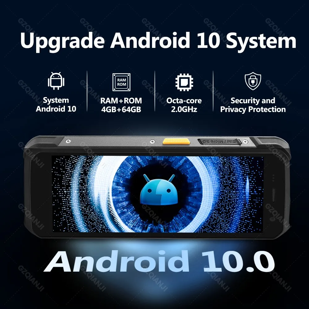 iData T1 Android 10 PDA 4G+64G Large Screen Smart Terminal Data Collctor 1D/2D Scanner Supports Play Store, J&T, Flash, Ninja