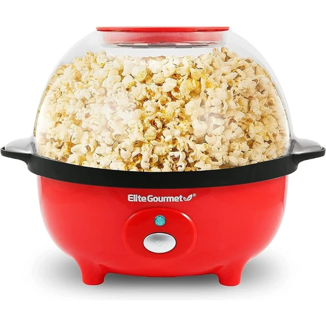 Automatic Stirring Popcorn Maker Popper, Electric Hot Oil Popcorn Machine  with Measuring Cap & Built-in Reversible Serving Bowl - AliExpress