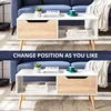 Modern Wooden Cocktail Mid Century ModernCoffee Minimalist HallwayTable with Storage for LivingRoom Apartment Reception, White 3
