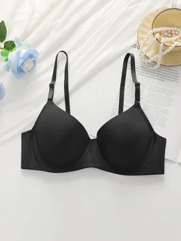 Women's sexy solid color underwear with steel rims gathered push up straps, adjustable bra comfortable fit bra B6043