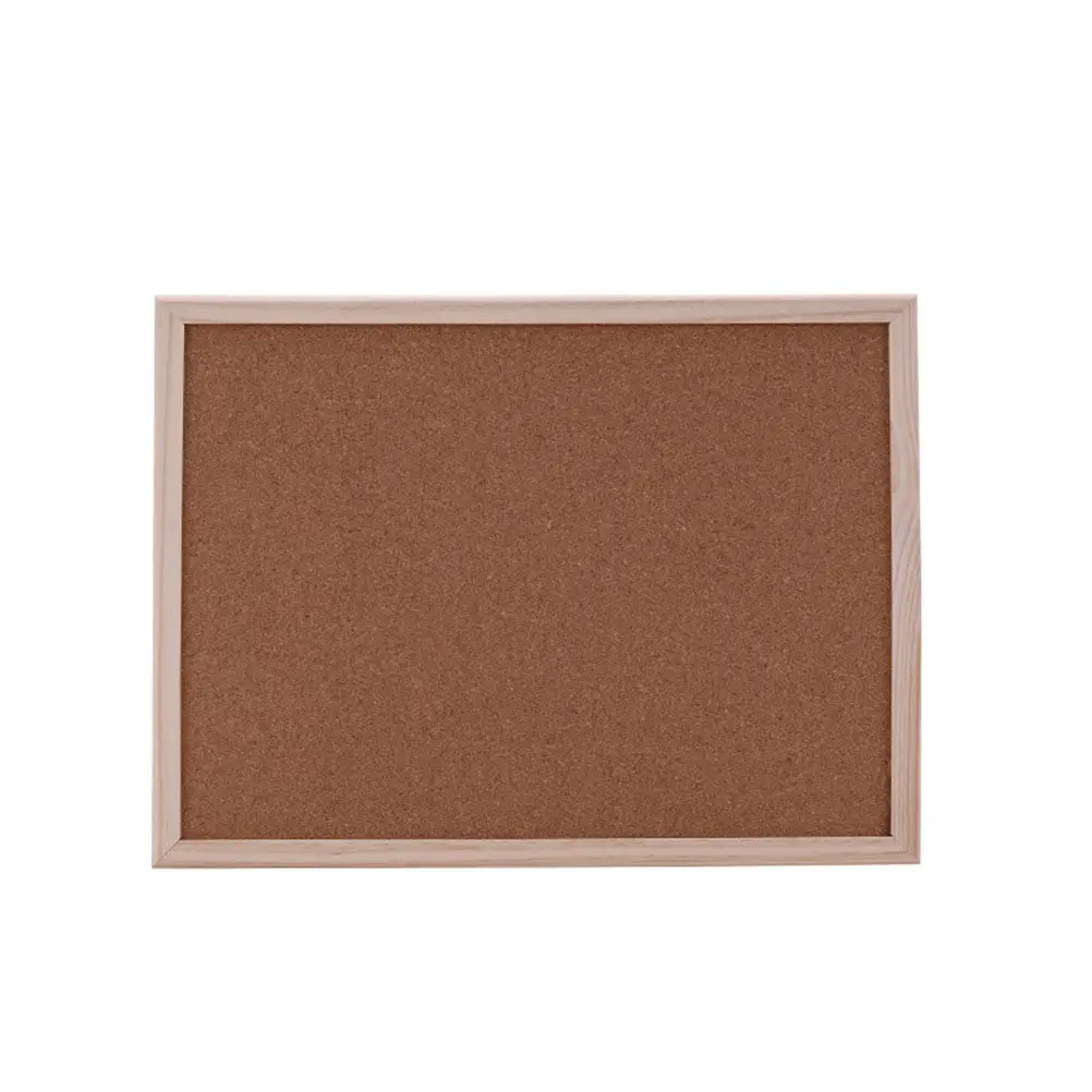 나무 코르크 게시판 40x30cm 사무실, 가정, 학교용 천연 코르크 표면 벽걸이형 공지판 효율적인 정리